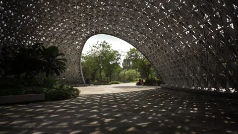Gentle Dolly through Singapore's The Future of Us Pavilion Stock Footage 246328491