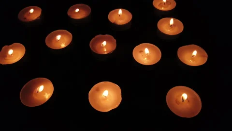 Gentle, Flickering Candles Stock Footage 137863724