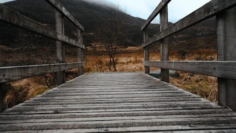 Gentle forward motion crossing a bridge Stock Footage 106018176