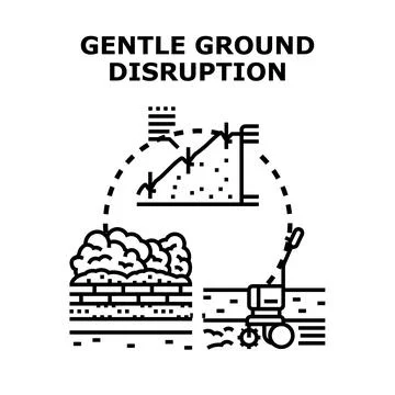 Gentle ground disruption process vector icon concept Stock Illustration