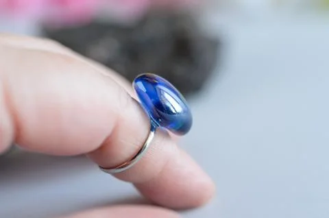 Gentle handmade ring. Simple design bijouterie. Craft concept. Stock Photos