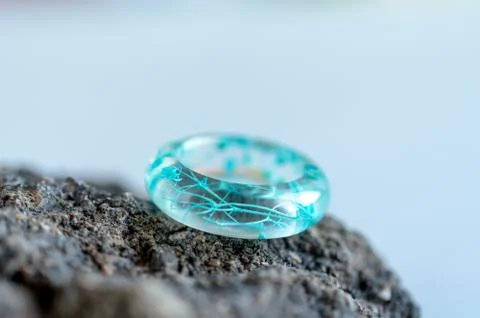 Gentle handmade ring. Simple design bijouterie. Craft concept. Stock Photos