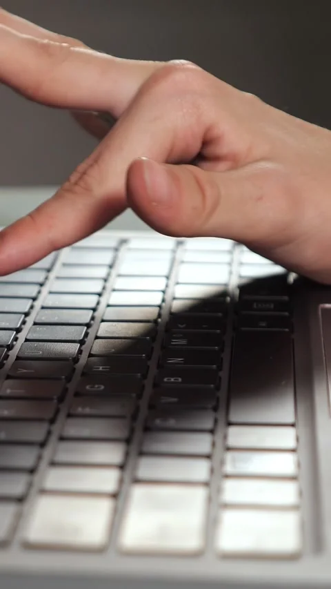 Gentle Hands Type. Refined And Subtle Actions When Engaging With Computer Stock Footage 335503544