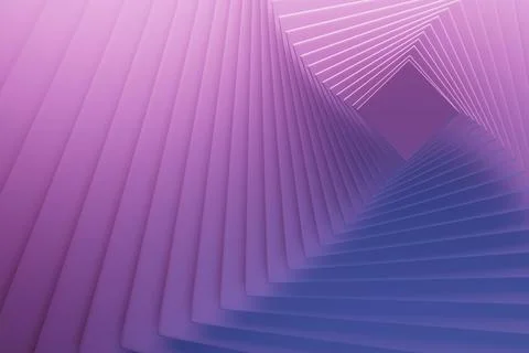 Gentle lavender glowing squares as pattern creating dreamy infinite tunnel, b Stock Illustration