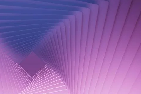 Gentle lavender glowing squares as pattern creating dreamy infinite tunnel wi Stock Photos