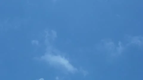 Gentle Light White Clouds Open A Clear Blue Sky in Clear Sunny Weather. Light Cl Stock Footage 156082404