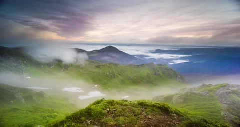 Gentle misty mountains  timelapse. Stock Footage 170772211