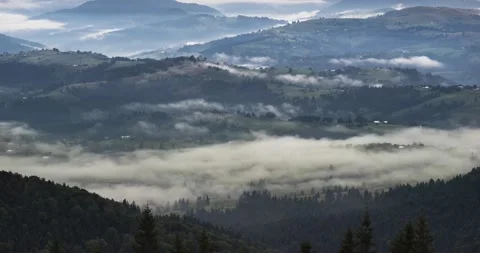 Gentle misty mountains  timelapse. Stock Footage 170780011