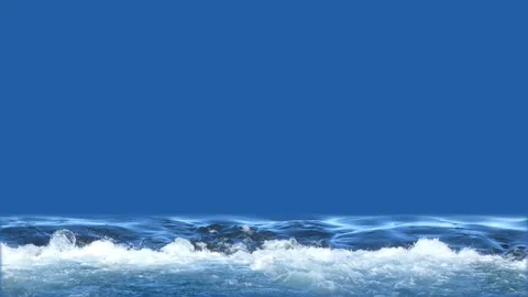 Gentle ocean waves on blue screen background 4K – calm water ripple chroma key Video stock 148147628