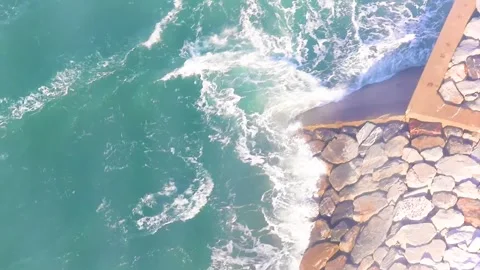 Gentle ocean waves forming natural water pattern Stock Footage 325081288