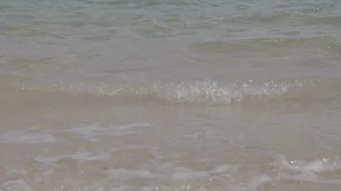 Gentle Ocean Waves Rolling Onto Sandy Shoreline in Sydney, New South Wales Stock Footage 345725308