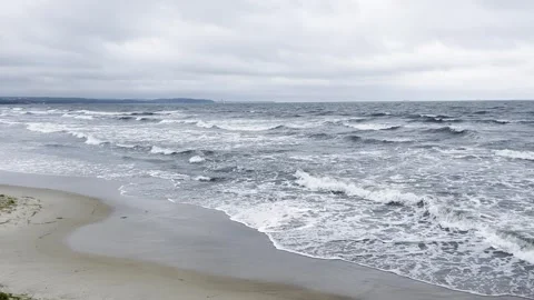 Gentle Ocean Waves Rolling to Shore Calm Sea Background Stock Footage 340162729