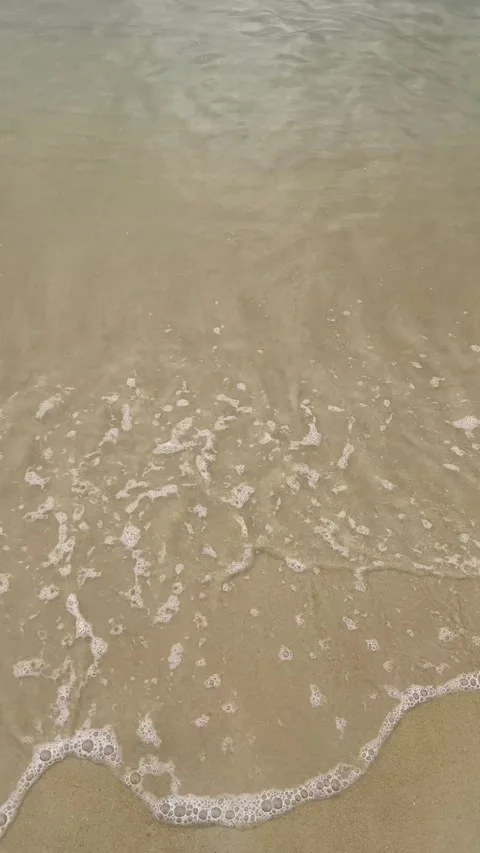 Gentle ocean waves washing on a sandy brazilian beach Video stock 323407772