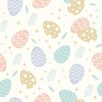Gentle pattern with colored easter eggs vector illustration easter Stock Illustration