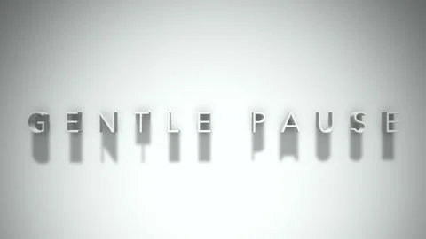 Gentle pause 3D title animation white text on a white background Stock Footage 299374877