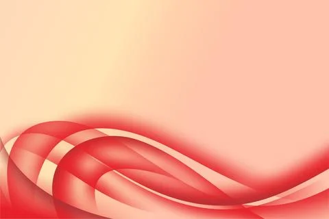 Gentle Peach Dawn Gradient with Red-Maroon Waves Stock Illustration