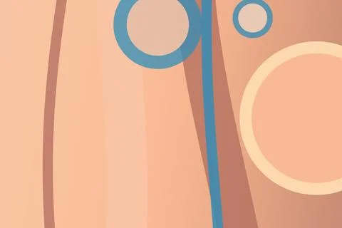 Gentle peach fields, sweeping vertical curves, and blue and cream rings cre.. Stock Illustration