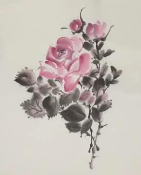 Gentle pink roses Stock Illustration