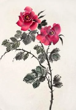 Gentle pink roses Illustrazione stock