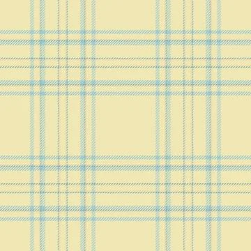 Gentle plaid pattern. Light yellow backdrop with pale blue crossing stripes.  Stock Illustration