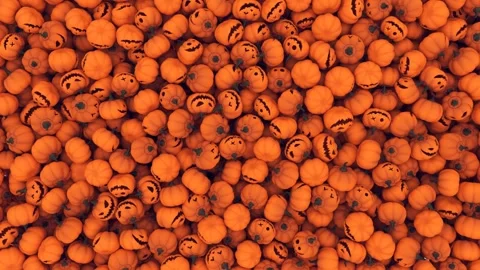 Gentle Pumpkins Falling Alpha Transition Stock Footage 316374513