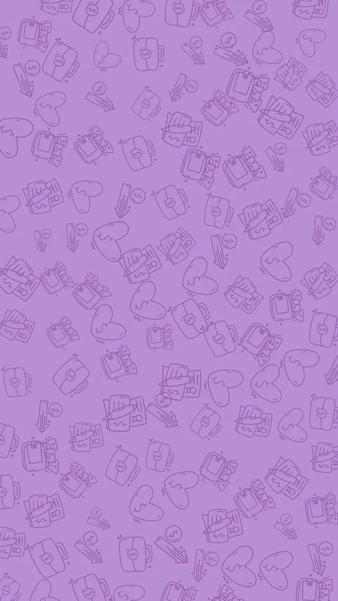 Gentle purple animated backdrop featuring a delicate repeating icon pattern Stock Footage 336835096