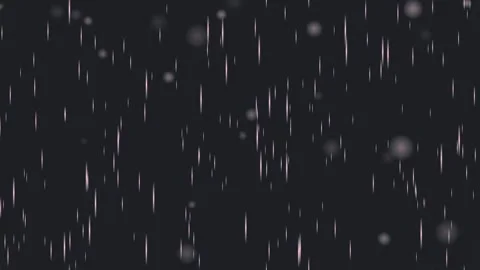 Gentle Rain Falling on Dark Background, Soft Bokeh Lights, Seamless Loop 動画素材 347562015