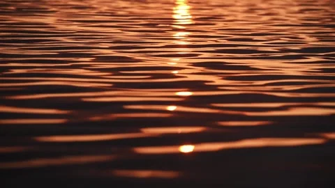 Gentle ripples on lake surface at sunset Stock Footage 315089908