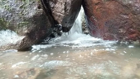 Gentle River Cascade in Tropical Jungle Environment Stock Footage 331785928