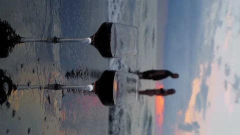 Gentle romantic date on ocean during magical sunset. Stock Footage 207799591