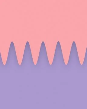 A gentle row of rounded purple waves rises from a pink field, forming a pla.. Stock Illustration