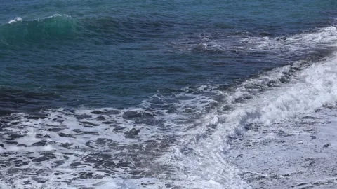 Gentle Sea Waves In Slow Motion Stock Footage 341504850