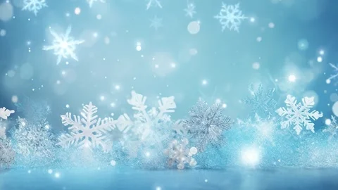 Gentle snowfall animated background with shiny snowflakes. Stock Footage 344996259