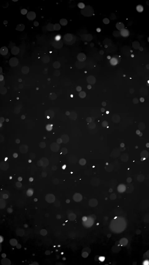 Gentle Snowfall on Black Background, Vertical Winter Snow Overlay Stock Footage 315911000