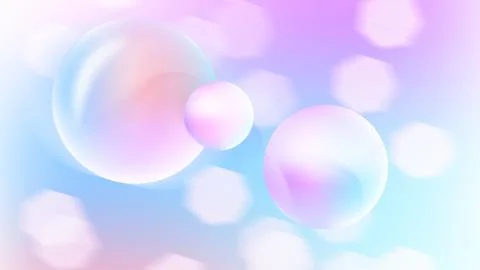 Gentle spring abstraction with beautiful bubbles and bokeh effect, romantic and Stock Illustration