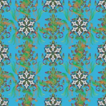 Gentle, spring floral background. Vector floral pattern in doodle style with flo Stock Illustration