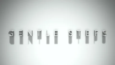 Gentle steps 3D title animation white text on a white background Stock Footage 298374923