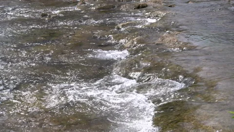 Gentle Stream Flows Over Rocks Stockbeeldmateriaal 130966964