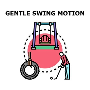 Gentle swing motion concept for golf and children play Stock Illustration