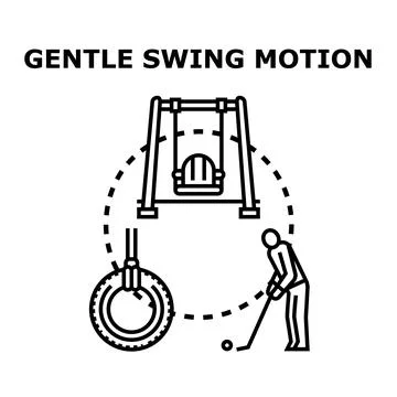 Gentle swing motion concept for golf and children play Stock Illustration