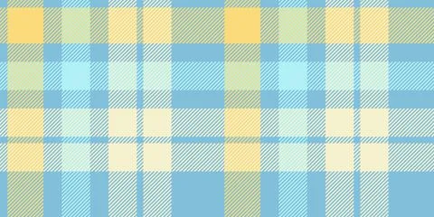 Gentle tartan plaid pattern in soft blue and yellow tones, complemented by .. Stock Illustration
