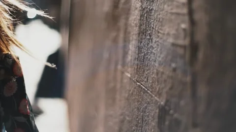 The gentle touch of a hand on the wall Stock Footage 63074567