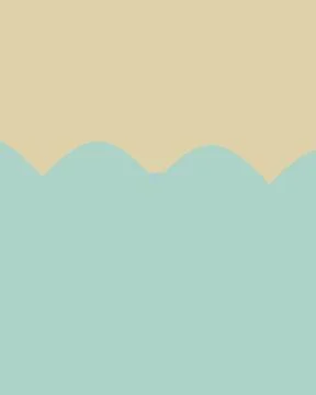 A gentle undulating border divides sandy beige and seafoam areas, offering .. Stock Illustration