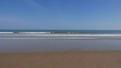 Gentle waves on beach Stock Footage 75872383