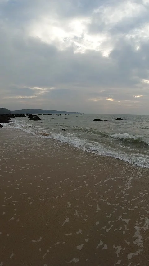 Gentle Waves On Beach Stock Footage 286233610