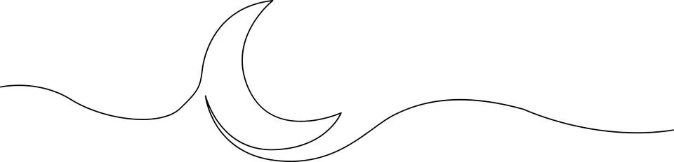 Gentle waves with crescent moon Vector Stock Illustration