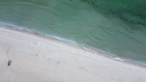 Gentle Waves Hitting Empty Beach in Marmara Region Stock Footage 314306897