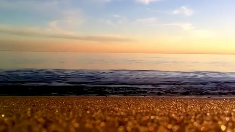 Gentle Waves Lapping at the Shore at Chatham, Cape Cod Stock Footage 260089572