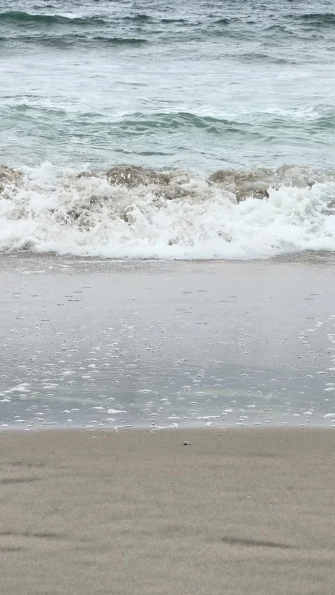 Gentle Waves Rolling onto Sandy Pacific Shoreline in Nayarit, Mexico Stock Footage 342351591
