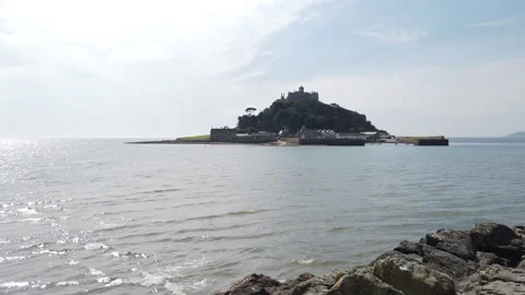 Gentle Waves at St Michael’s Mount, Cornwall Stock Footage 307218685